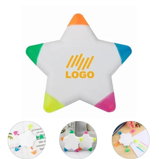 5-In-1 Five-Pointed Star Shape Watercolor Highlighter Marker