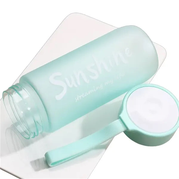 18.5 oz Frosted Clear Plastic Water Bottle with Carry Strap