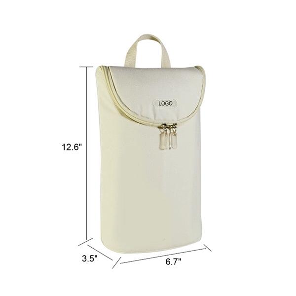 Dual Bottles Canvas Insulated Wine Cooler Bag