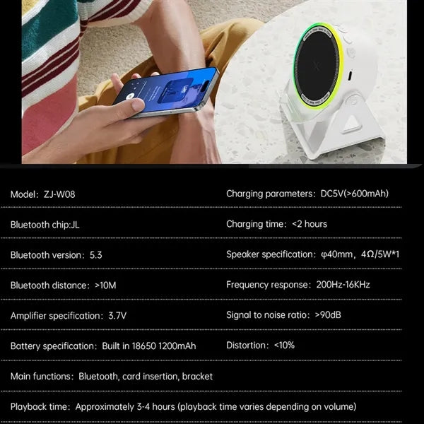 3 in 1 Wireless charging speaker phone holder