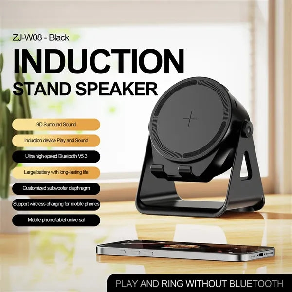3 in 1 Wireless charging speaker phone holder