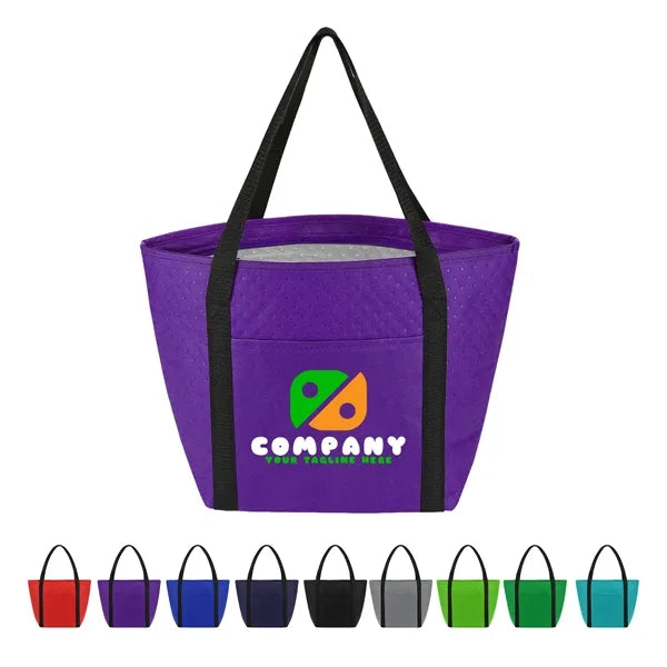 Non Woven Zipper Cooler Tote with Front Pocket