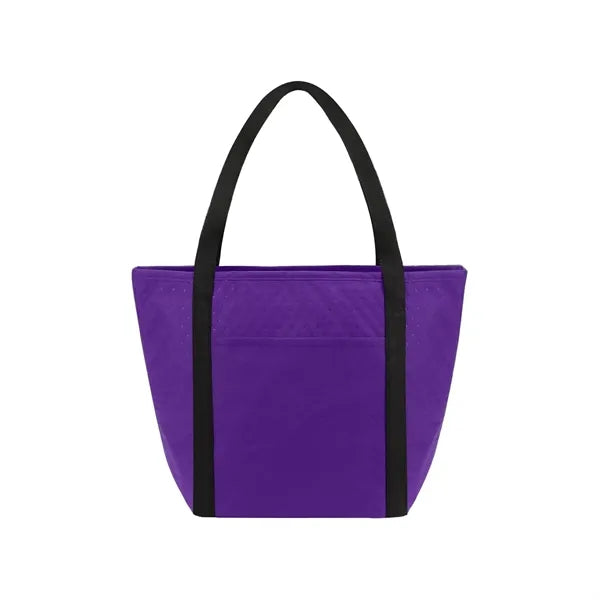 Non Woven Zipper Cooler Tote with Front Pocket