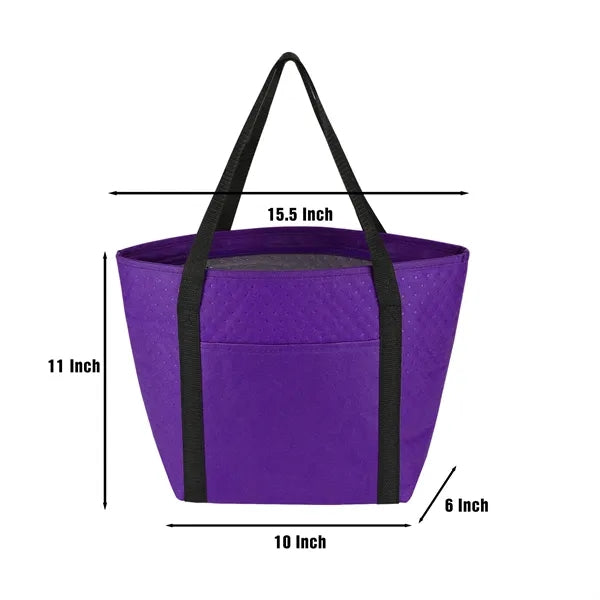 Non Woven Zipper Cooler Tote with Front Pocket