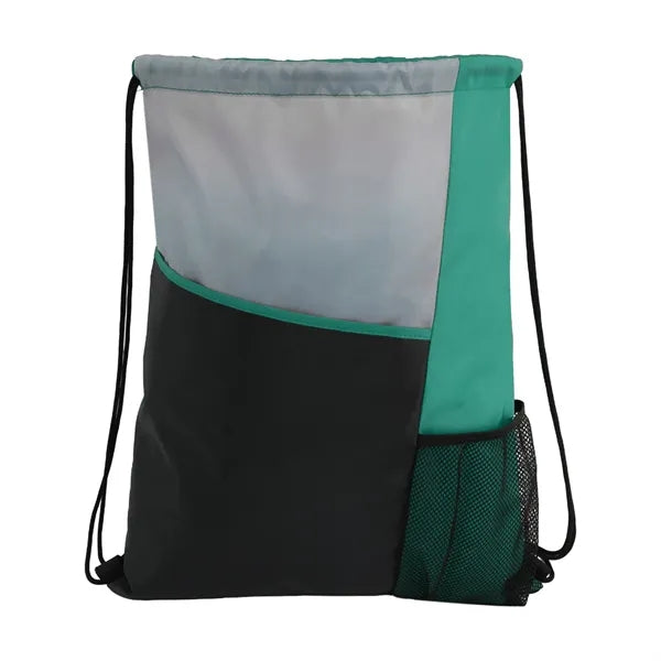 Drawstring Sports Backpack with Slant Pocket