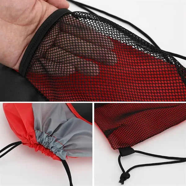 Drawstring Sports Backpack with Slant Pocket