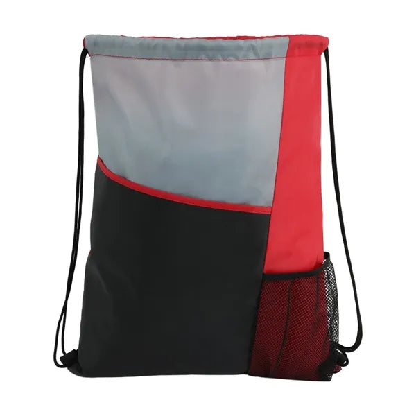 Drawstring Sports Backpack with Slant Pocket