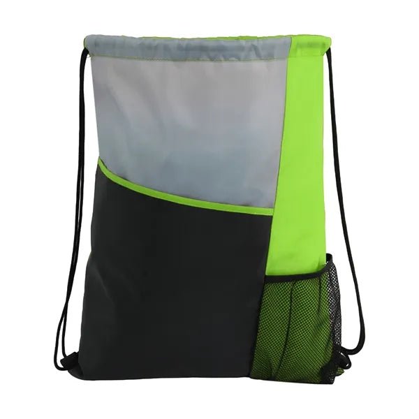 Drawstring Sports Backpack with Slant Pocket