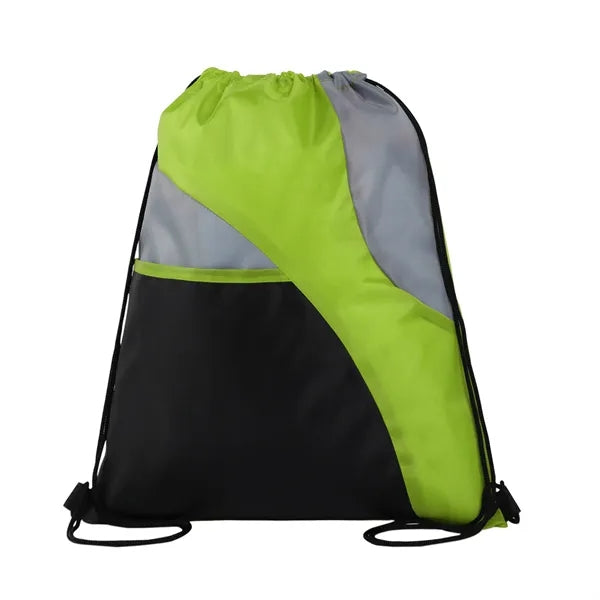 Tri-Color Drawstring Cinch Backpack