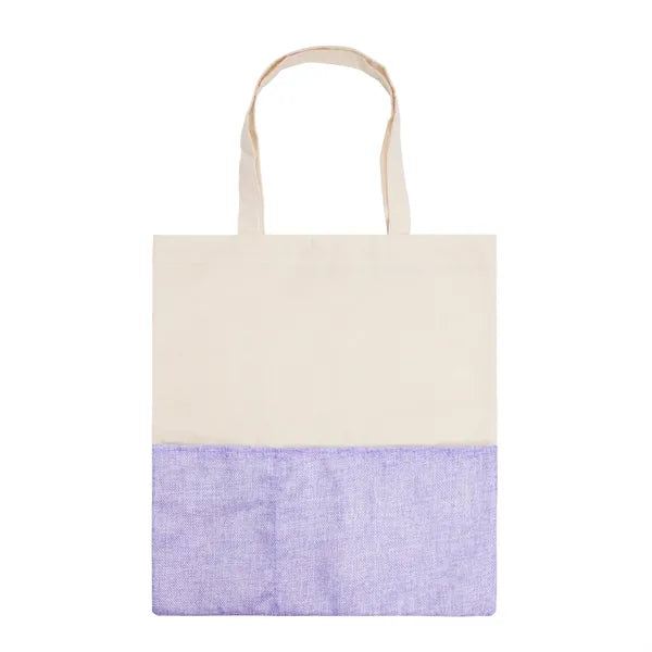 Cotton/ Burlap Tote with Pocket