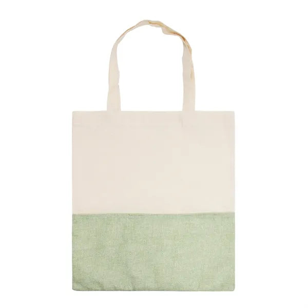 Cotton/ Burlap Tote with Pocket