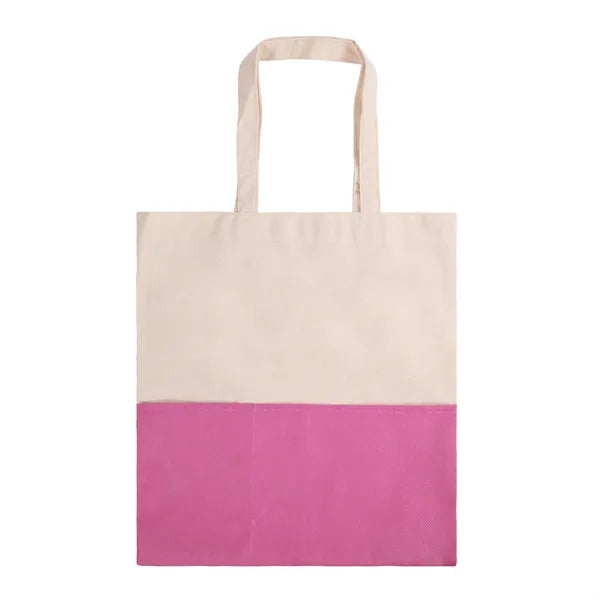 Cotton/ Burlap Tote with Pocket