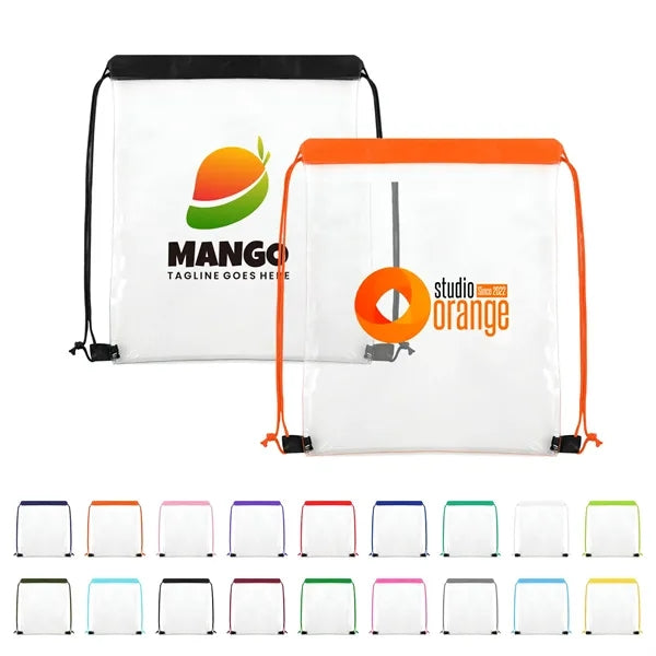 Transparent PVC Drawstring Backpack