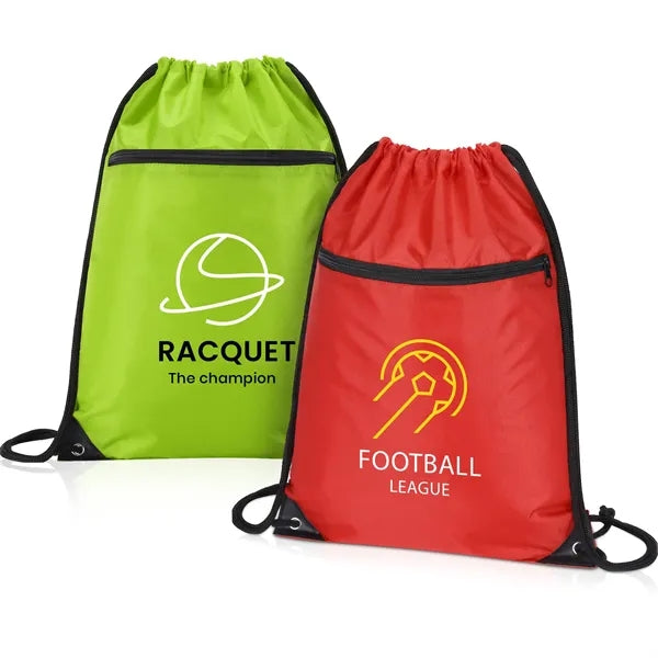 420D RPET Zipper Drawstring Backpack