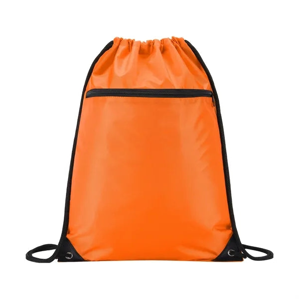 420D RPET Zipper Drawstring Backpack