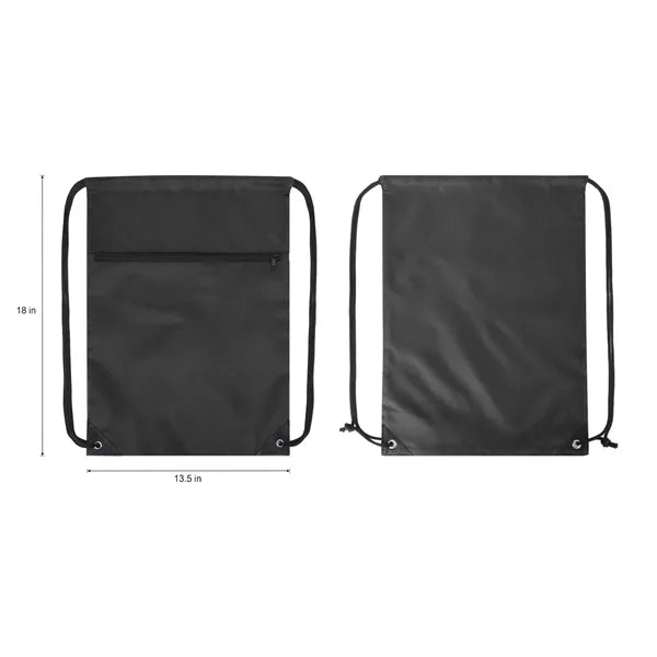 420D RPET Zipper Drawstring Backpack