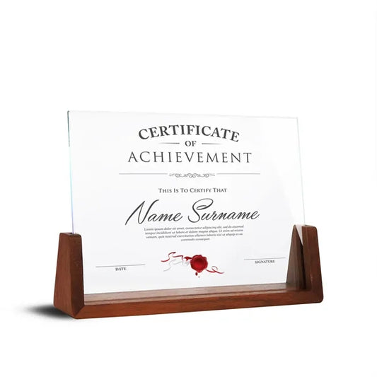 Mirror Recognition Plaque on Wood Base