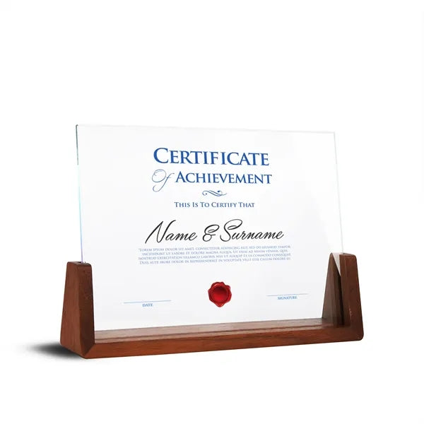 Mirror Recognition Plaque on Wood Base
