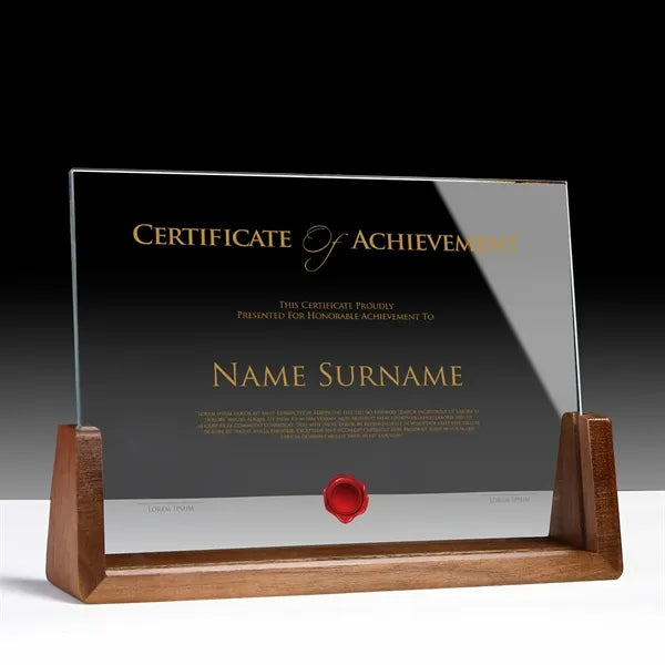 Mirror Recognition Plaque on Wood Base