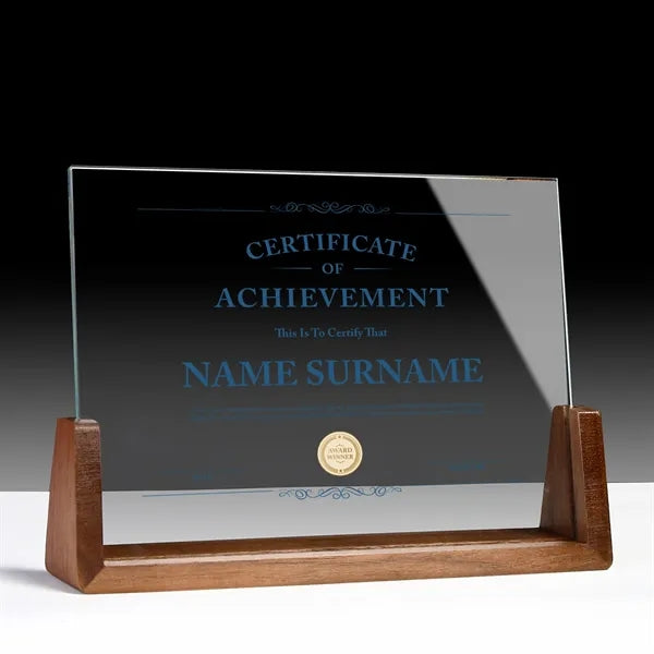 Mirror Recognition Plaque on Wood Base