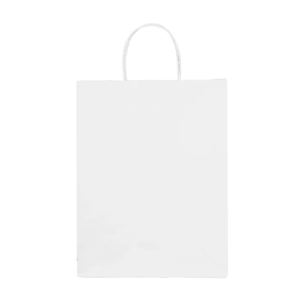 White Kraft Paper Shopper Tote Bag With Handles