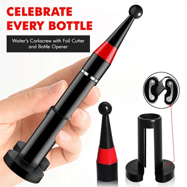 3-in-1 Pen-Shaped Pneumatic Bottle Opener