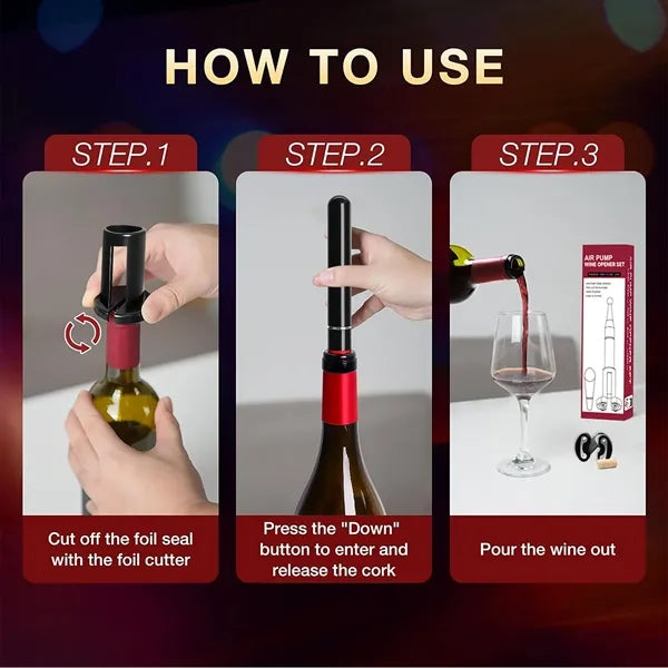 3-in-1 Pen-Shaped Pneumatic Bottle Opener