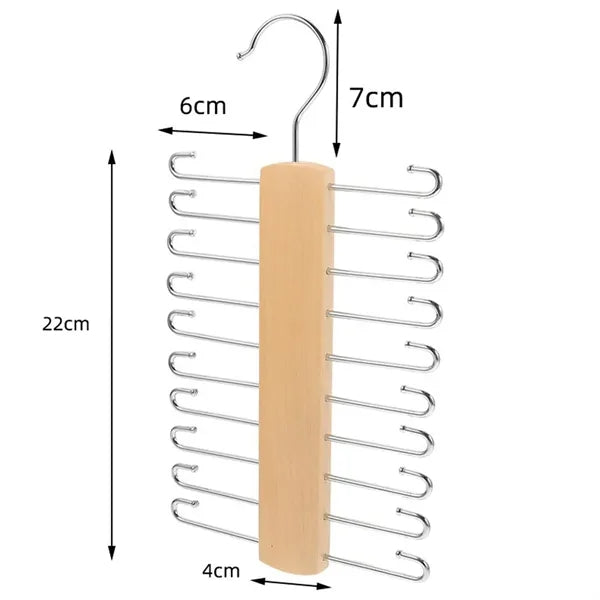 Rotating Wooden Tie Rack