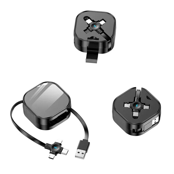 Fast Charging 3-in-1 Cable with Retractable Stand