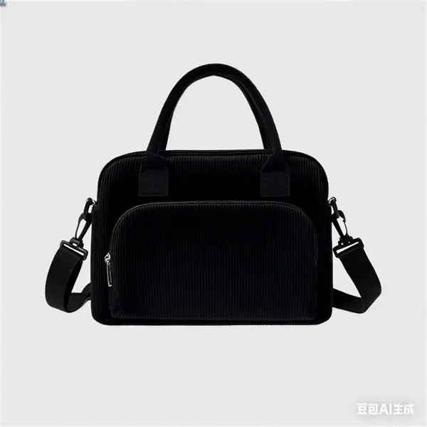 Strawberry Corduroy Insulated Lunch Bag for Daily Picnic