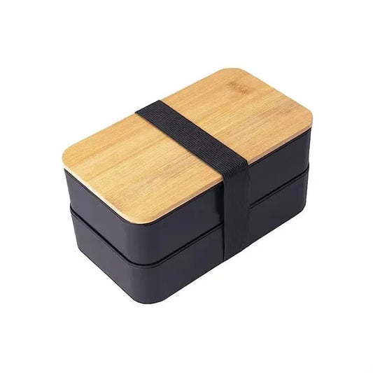 Double-Layer Bento Box w/ Bamboo Lid
