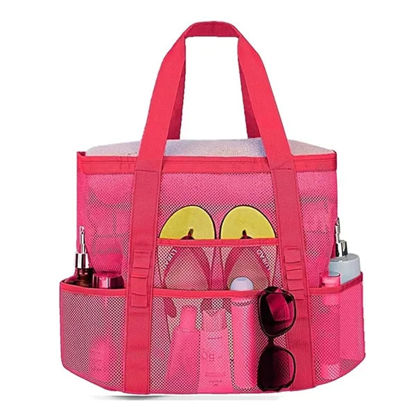 Large Mesh Beach Bag Multi Pocket for Outdoor Daily Use