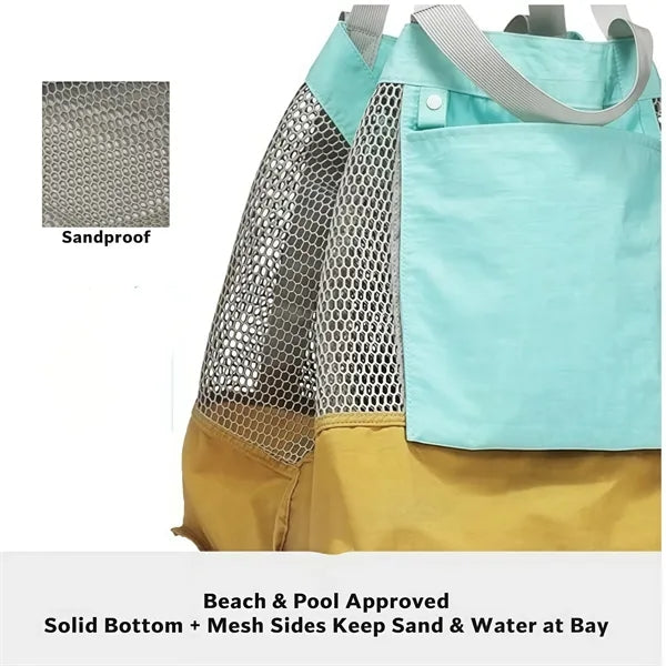 Packable Mesh Beach Tote Bag Large Capacity for Beach