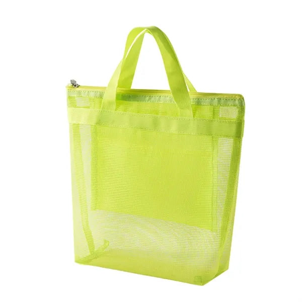 Mesh Tote Bag with Zipper for Daily Storage & Organizing
