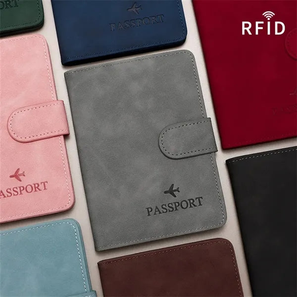Matte RFID Blocking Passport Holder with Card Slots Travel
