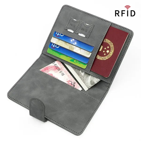 Matte RFID Blocking Passport Holder with Card Slots Travel
