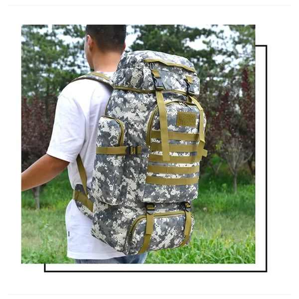Outdoor Backpack Large Capacity Tactical Travel Hiking Camo