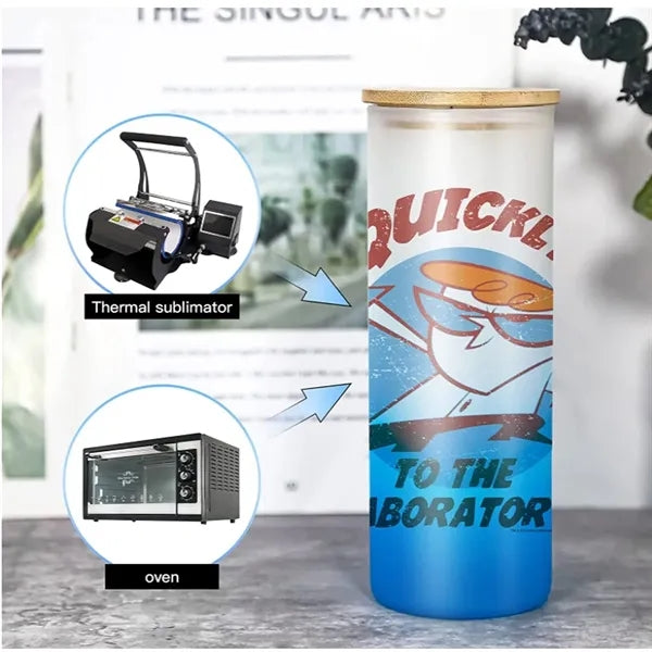 25 Oz. Glass Straight Skinny Tumbler With Straw
