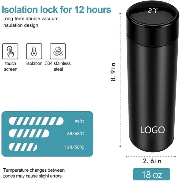 Smart Insulated Water Bottle With Led