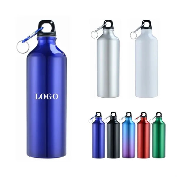 24 Oz. Aluminum Water Bottle With Carabiner And Twist Cap