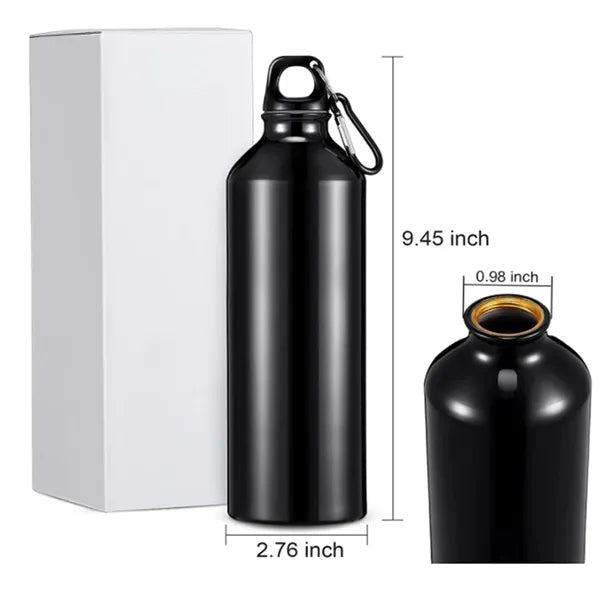 24 Oz. Aluminum Water Bottle With Carabiner And Twist Cap