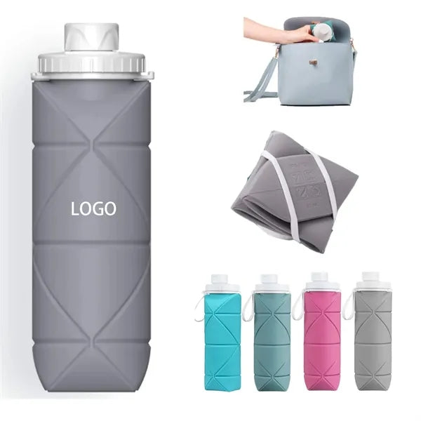 20 Oz. Collapsible Silicone Water Bottle