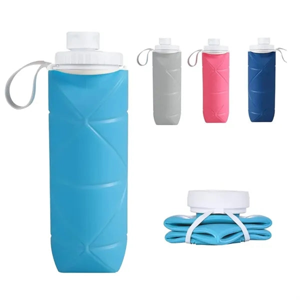 20 Oz. Collapsible Silicone Water Bottle