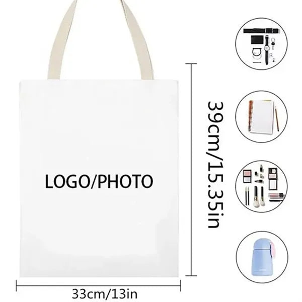 Canvas Tote Bag With Zipper And Inner Pocket