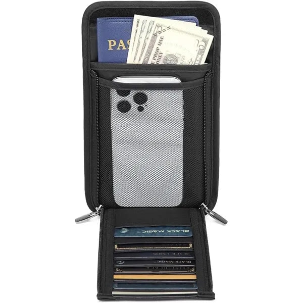 RFID Blocking Neck Travel Wallet Pouch Badge Holder