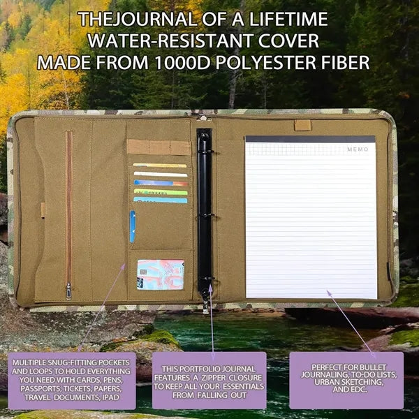 Tactical Padfolio Portfolio Binder with Zipper