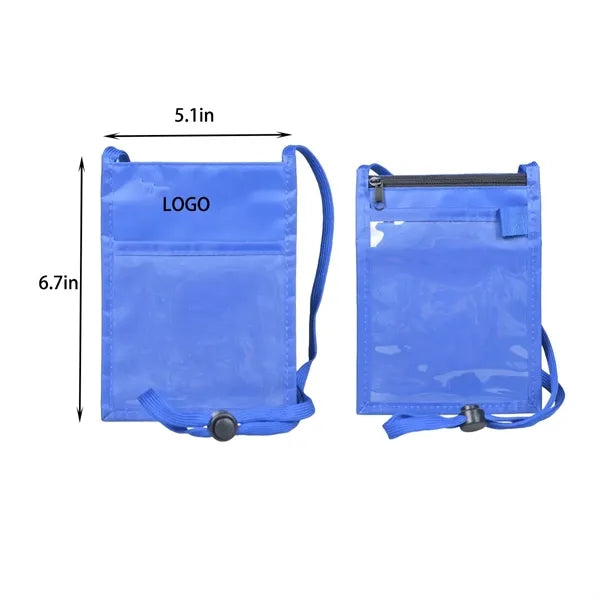 Neck Wallet Lanyard Pouch/Custom Polyester Economy Event Nec