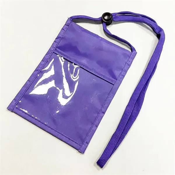 Neck Wallet Lanyard Pouch/Custom Polyester Economy Event Nec
