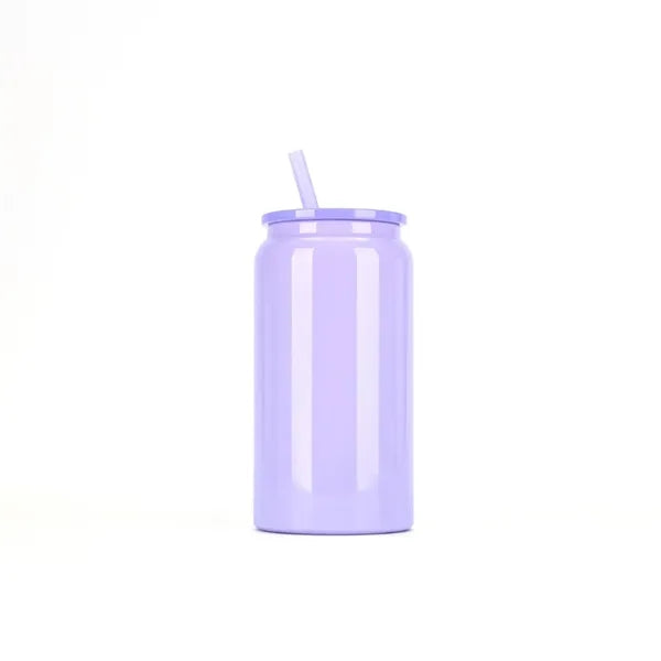 16Oz Stainless Steel Travel Insulated Cup W/ Straw