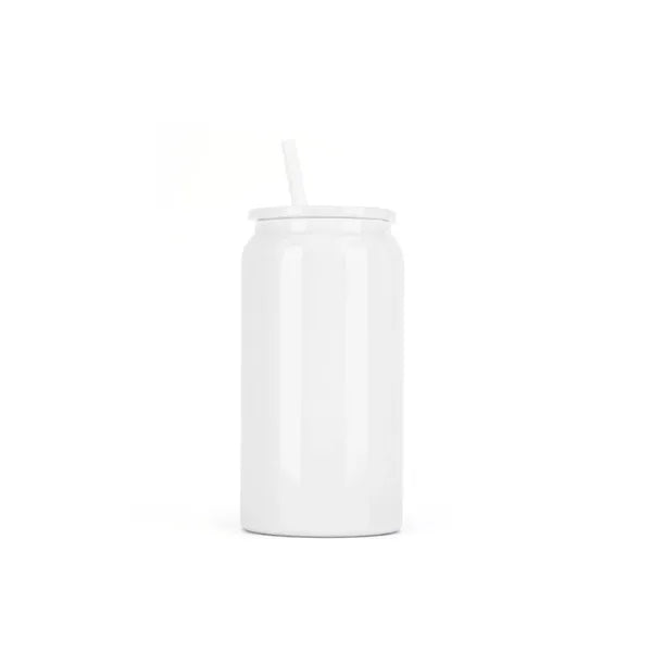 16Oz Stainless Steel Travel Insulated Cup W/ Straw